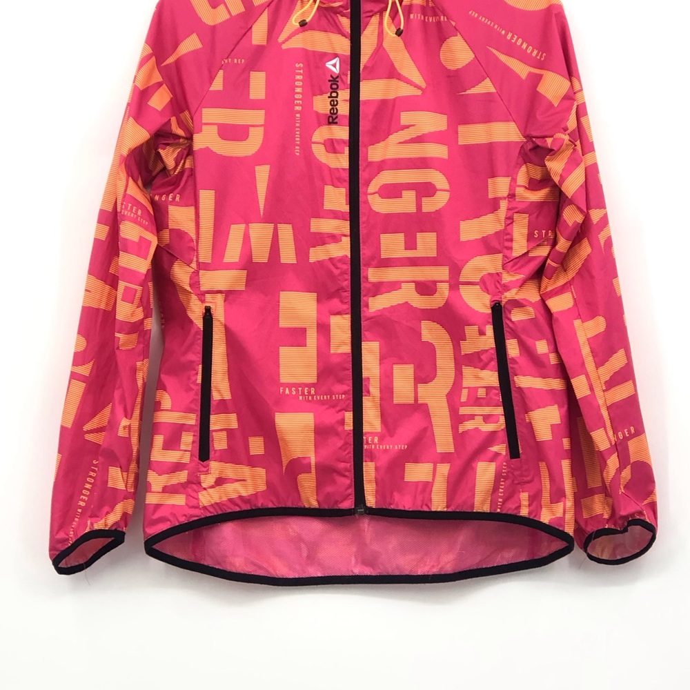 Reebok Pink Orange Windbreaker Jacket - Picture 5 of 15